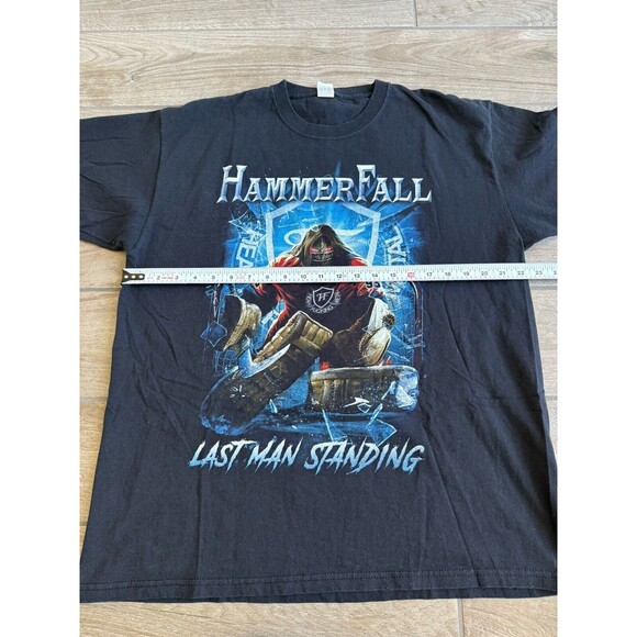 Hammer Fall Heavy Metal Shirt Adult Size XL Blue HFM Short Sleeve EUC - Picture 6 of 6